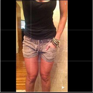 Joie linen camo green shorts 0